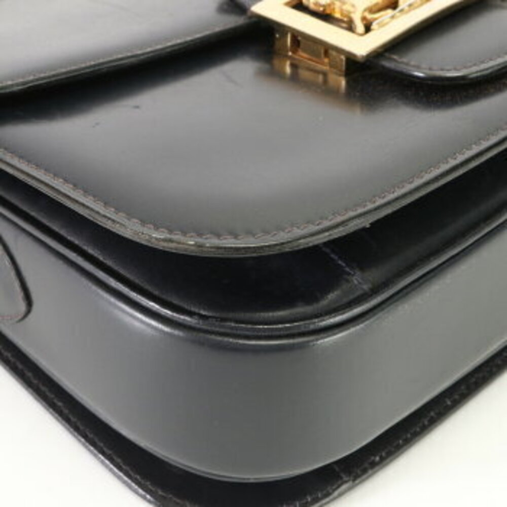 Celine Carriage Hardware Leather Shoulder Bag Tote Black EFV - Picture 7 of 14